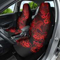 Hawaii Shark Car Seat Cover Polynesian Pattern Red Version - Wonder Print Shop