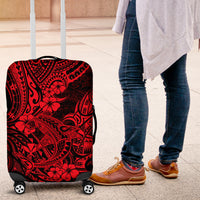 Hawaii Shark Luggage Cover Polynesian Pattern Red Version - Wonder Print Shop
