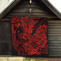 Hawaii Shark Quilt Polynesian Pattern Red Version - Wonder Print Shop