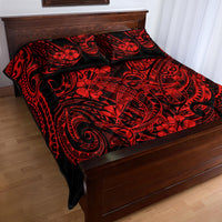 Hawaii Shark Quilt Bed Set Polynesian Pattern Red Version - Wonder Print Shop