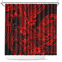hawaii-shark-shower-curtain-polynesian-pattern-red-version
