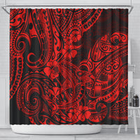 hawaii-shark-shower-curtain-polynesian-pattern-red-version