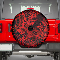 Hawaii Shark Spare Tire Cover Polynesian Pattern Red Version - Wonder Print Shop