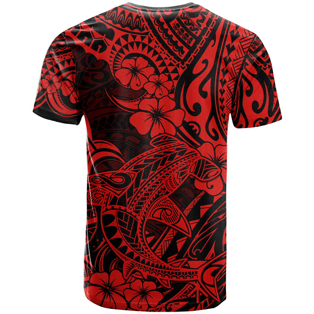 Hawaii Shark T Shirt Polynesian Pattern Red Version - Wonder Print Shop