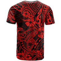 Hawaii Shark T Shirt Polynesian Pattern Red Version - Wonder Print Shop