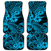Hawaii Shark Car Mats Polynesian Pattern Sky Blue Version - Wonder Print Shop