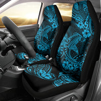 Hawaii Shark Car Seat Cover Polynesian Pattern Sky Blue Version - Wonder Print Shop