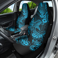Hawaii Shark Car Seat Cover Polynesian Pattern Sky Blue Version - Wonder Print Shop