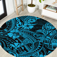 hawaii-shark-round-carpet-polynesian-pattern-sky-blue-version
