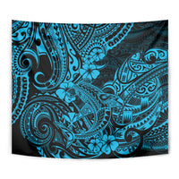 Hawaii Shark Tapestry Polynesian Pattern Sky Blue Version - Wonder Print Shop