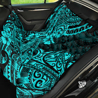 Hawaii Shark Back Car Seat Cover Polynesian Pattern Turquoise Version - Wonder Print Shop