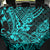 Hawaii Shark Back Car Seat Cover Polynesian Pattern Turquoise Version - Wonder Print Shop