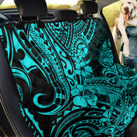 Hawaii Shark Back Car Seat Cover Polynesian Pattern Turquoise Version - Wonder Print Shop
