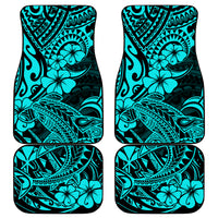 Hawaii Shark Car Mats Polynesian Pattern Turquoise Version - Wonder Print Shop