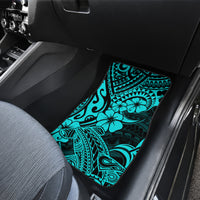 Hawaii Shark Car Mats Polynesian Pattern Turquoise Version - Wonder Print Shop