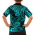 Hawaii Shark Kid Hawaiian Shirt Polynesian Pattern Turquoise Version - Wonder Print Shop
