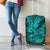 Hawaii Shark Luggage Cover Polynesian Pattern Turquoise Version - Wonder Print Shop