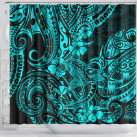 hawaii-shark-shower-curtain-polynesian-pattern-turquoise-version