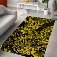 Hawaii Shark Area Rug Polynesian Pattern Yellow Version - Wonder Print Shop