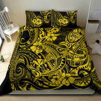 Hawaii Shark Bedding Set Polynesian Pattern Yellow Version - Wonder Print Shop
