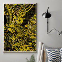 Hawaii Shark Canvas Wall Art Polynesian Pattern Yellow Version - Wonder Print Shop