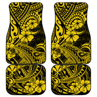 Hawaii Shark Car Mats Polynesian Pattern Yellow Version - Wonder Print Shop