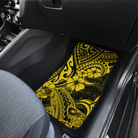 Hawaii Shark Car Mats Polynesian Pattern Yellow Version - Wonder Print Shop
