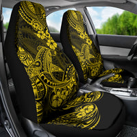 Hawaii Shark Car Seat Cover Polynesian Pattern Yellow Version - Wonder Print Shop