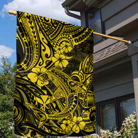 Hawaii Shark Garden Flag Polynesian Pattern Yellow Version - Wonder Print Shop