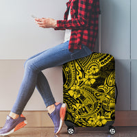 Hawaii Shark Luggage Cover Polynesian Pattern Yellow Version - Wonder Print Shop
