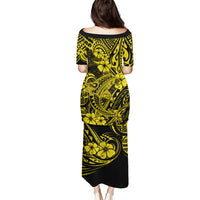 Hawaii Shark Puletasi Polynesian Pattern Yellow Version - Wonder Print Shop