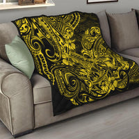 Hawaii Shark Quilt Polynesian Pattern Yellow Version - Wonder Print Shop