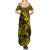 Hawaii Shark Summer Maxi Dress Polynesian Pattern Yellow Version - Wonder Print Shop