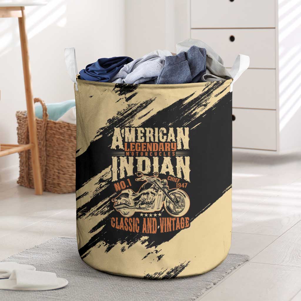 American Legendary Motorcycles Indian Chief 1947 Laundry Basket Classic and Vintage - Wonder Print Shop