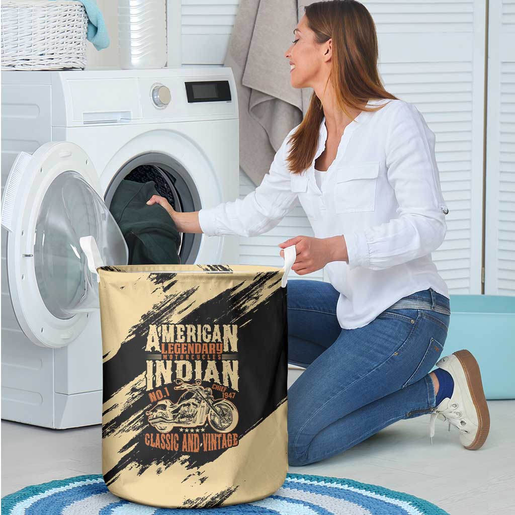 American Legendary Motorcycles Indian Chief 1947 Laundry Basket Classic and Vintage - Wonder Print Shop