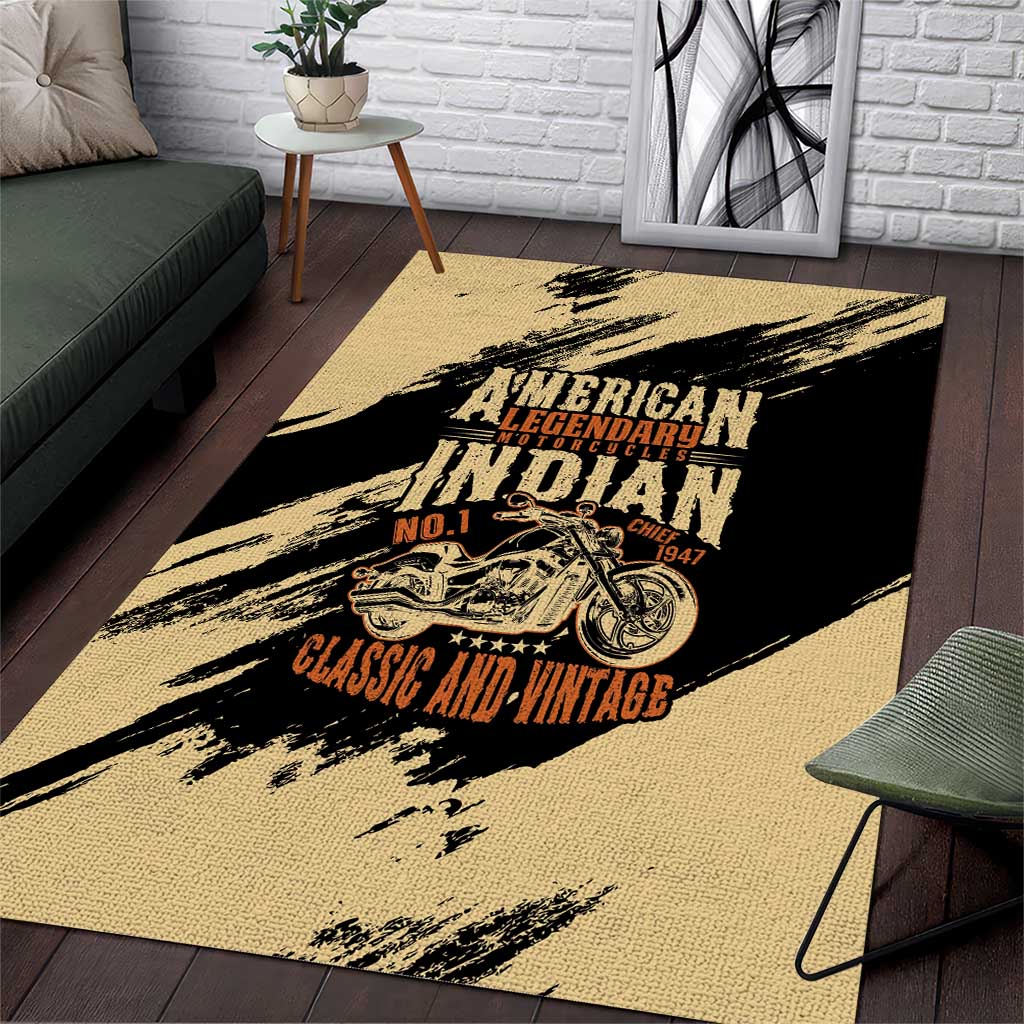 American Legendary Motorcycles Indian Chief 1947 Area Rug Classic and Vintage - Wonder Print Shop