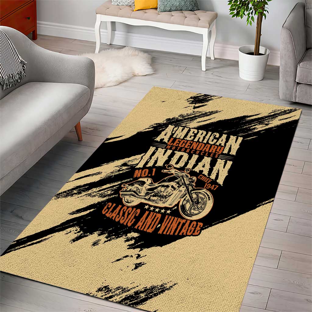 American Legendary Motorcycles Indian Chief 1947 Area Rug Classic and Vintage - Wonder Print Shop