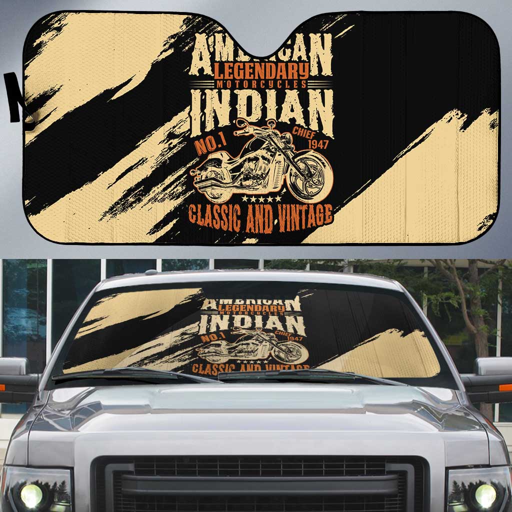American Legendary Motorcycles Indian Chief 1947 Auto Sun Shade Classic and Vintage - Wonder Print Shop