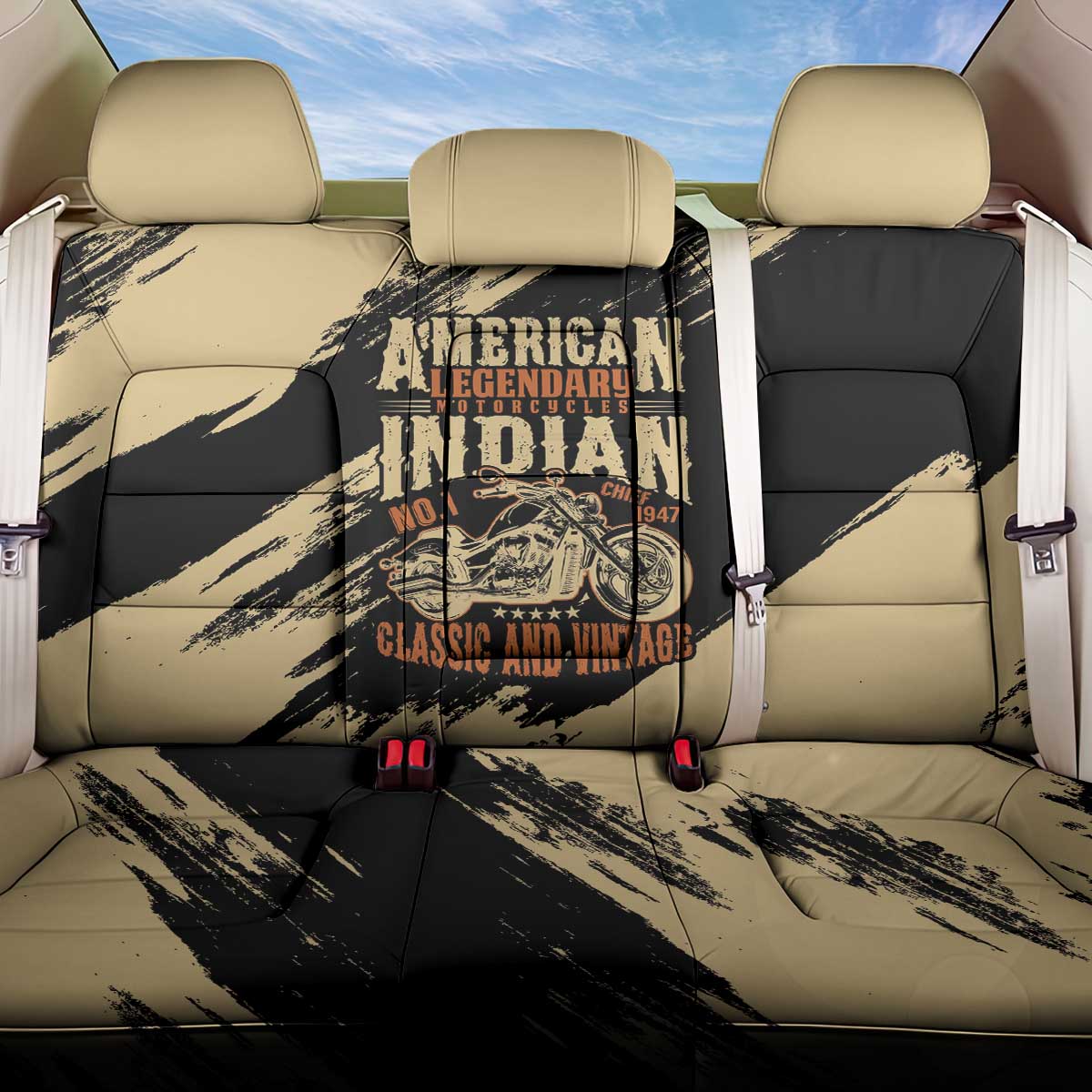 American Legendary Motorcycles Indian Chief 1947 Back Car Seat Cover Classic and Vintage - Wonder Print Shop