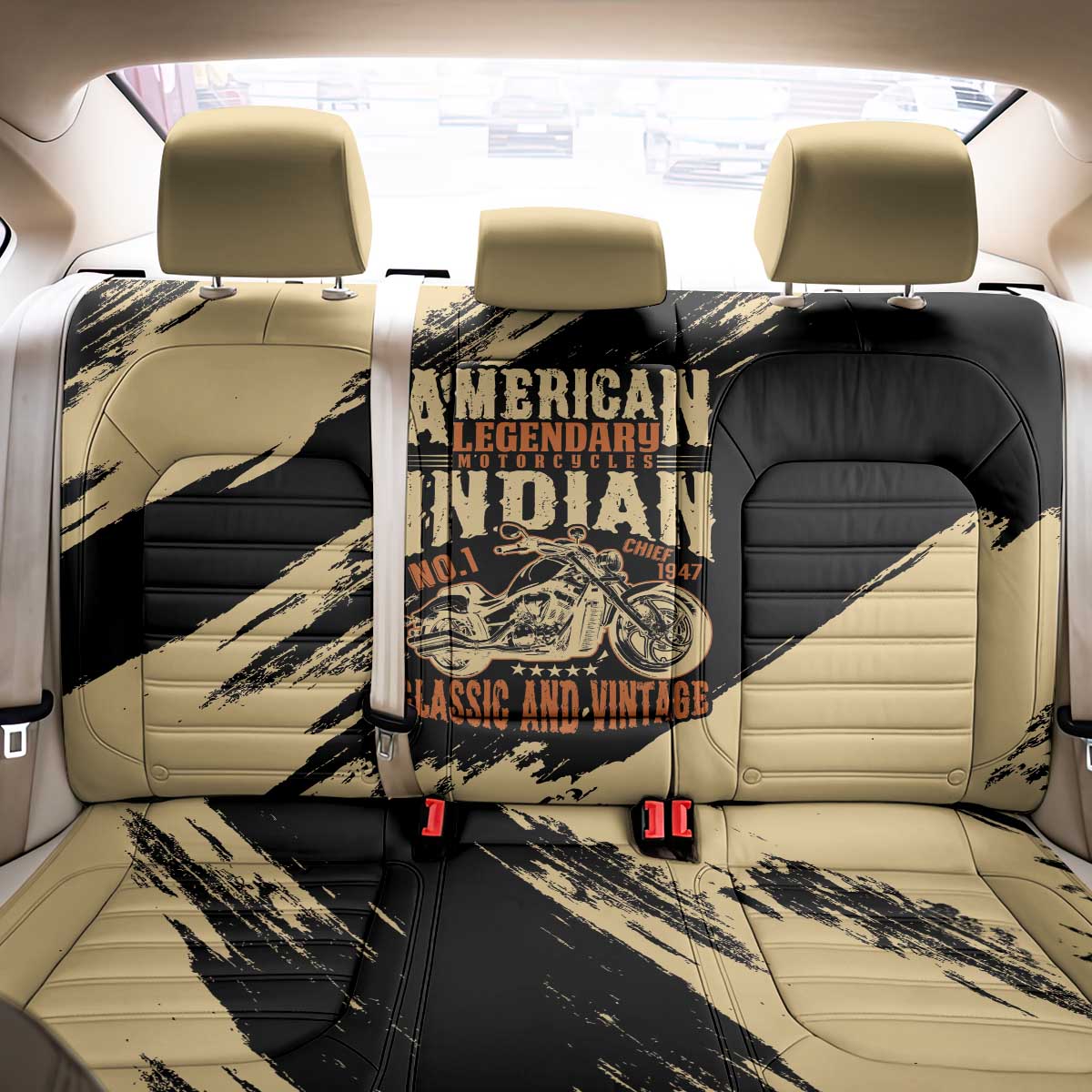 American Legendary Motorcycles Indian Chief 1947 Back Car Seat Cover Classic and Vintage - Wonder Print Shop