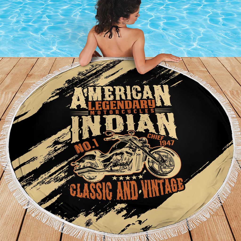 American Legendary Motorcycles Indian Chief 1947 Beach Blanket Classic and Vintage - Wonder Print Shop