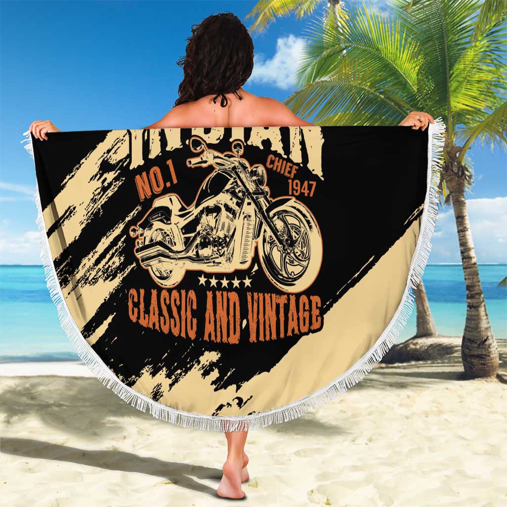 American Legendary Motorcycles Indian Chief 1947 Beach Blanket Classic and Vintage - Wonder Print Shop