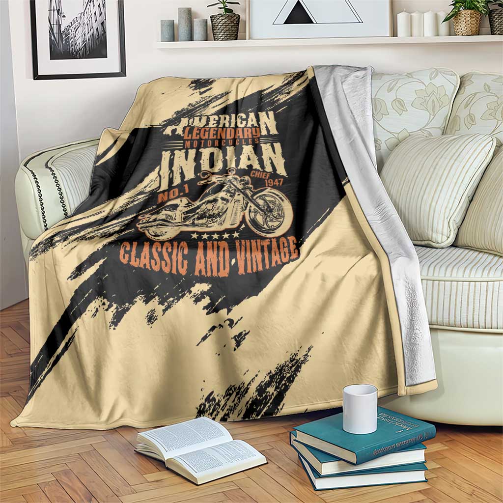 American Legendary Motorcycles Indian Chief 1947 Blanket Classic and Vintage - Wonder Print Shop