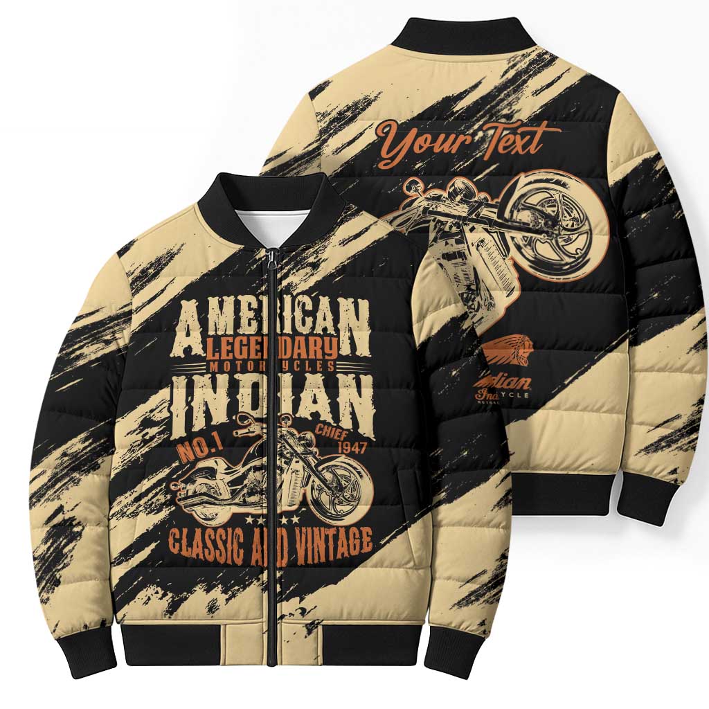 Personalized American Legendary Motorcycles Indian Chief 1947 Bomber Puffer Jacket Classic and Vintage - Wonder Print Shop