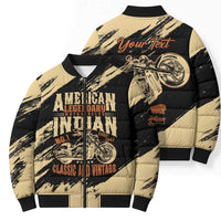 Personalized American Legendary Motorcycles Indian Chief 1947 Bomber Puffer Jacket Classic and Vintage - Wonder Print Shop