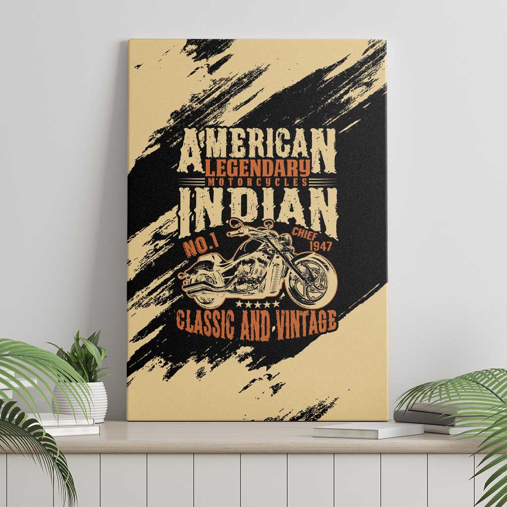 American Legendary Motorcycles Indian Chief 1947 Canvas Wall Art Classic and Vintage - Wonder Print Shop