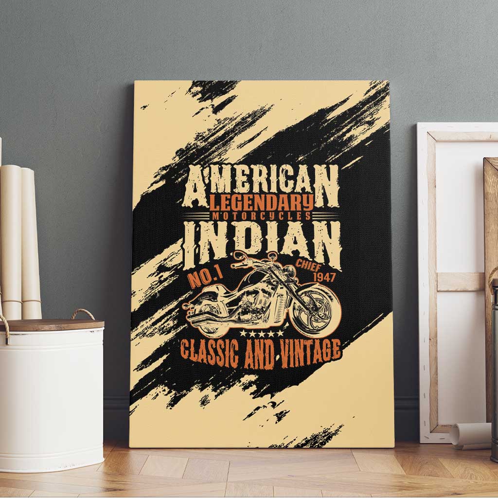 American Legendary Motorcycles Indian Chief 1947 Canvas Wall Art Classic and Vintage - Wonder Print Shop