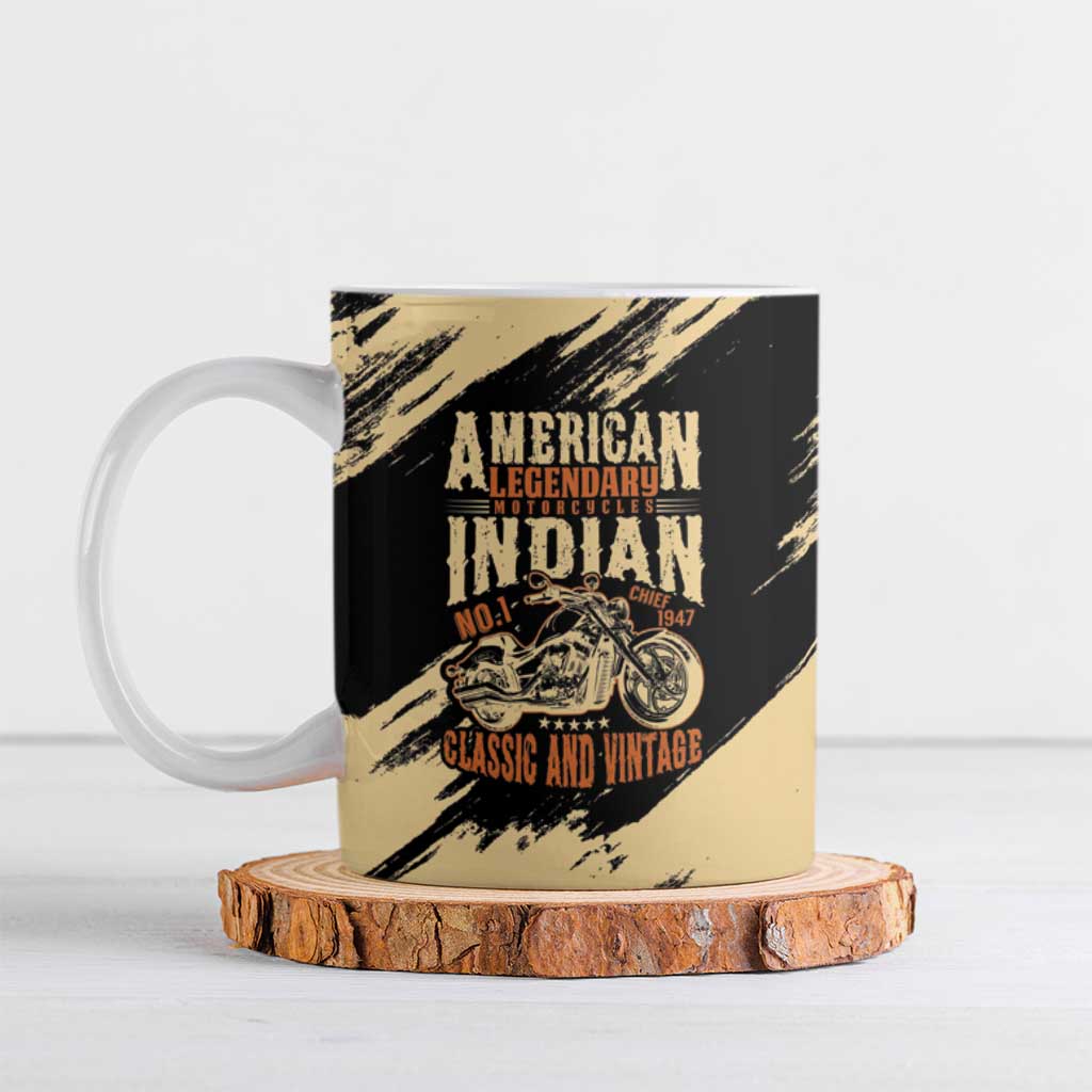 Personalized American Legendary Motorcycles Indian Chief 1947 Ceramic Mug Classic and Vintage - Wonder Print Shop