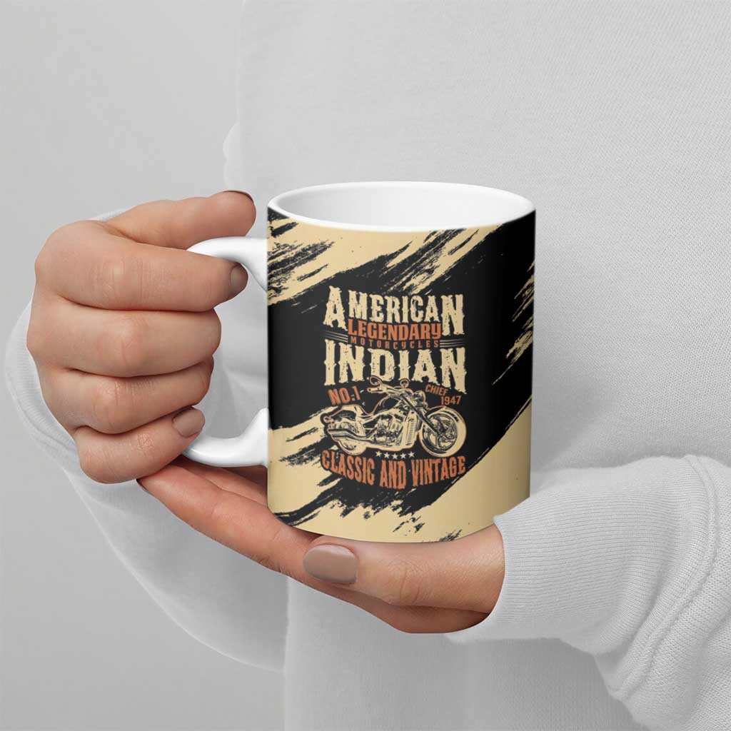 Personalized American Legendary Motorcycles Indian Chief 1947 Ceramic Mug Classic and Vintage - Wonder Print Shop