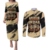 Personalized American Legendary Motorcycles Indian Chief 1947 Couples Matching Puletasi and Long Sleeve Button Shirt Classic and Vintage - Wonder Print Shop
